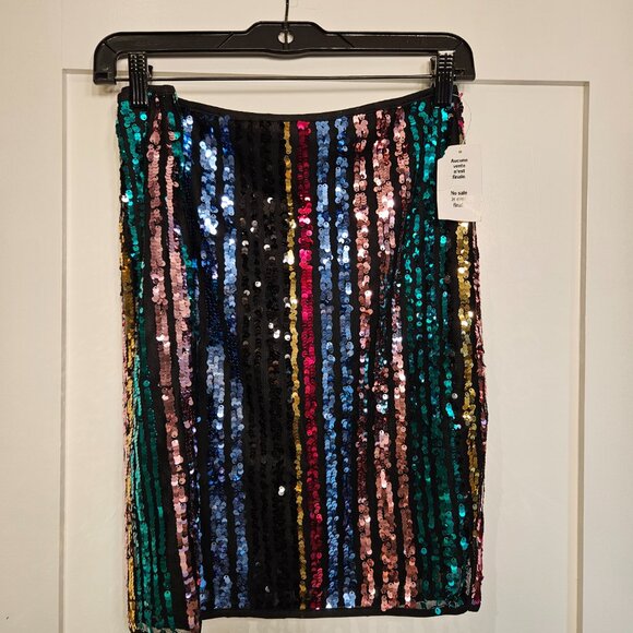 Cleo Rainbow Sequin Skirt - Picture 2 of 4